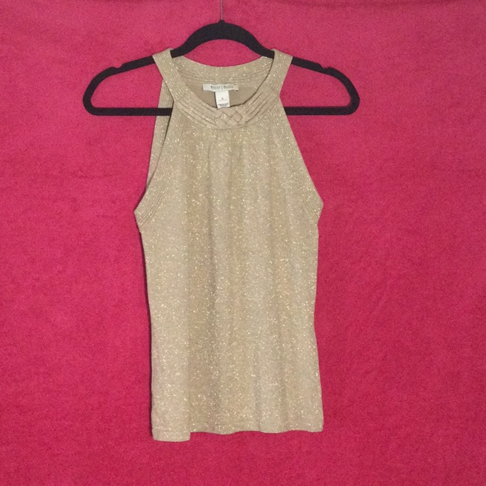 White House Black Market Gold Shimmer Tank